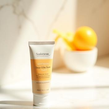 Sunshine Day Balm tube on marble counter